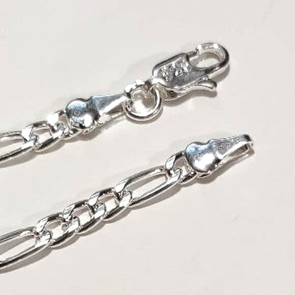 Amazon.com: KXJ Christmas Gifts for Men 18k Gold Sterling  925 Silver Plated Necklace Figaro Chain Christmas Birthday Valentine\'s Gift NEW!